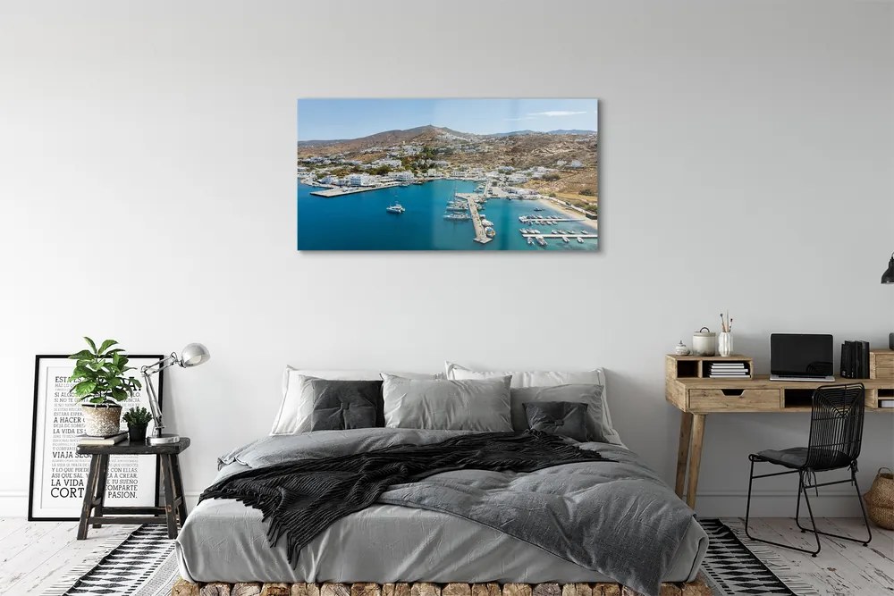 Obraz na akrylátovom skle Grécko coast horské mesto 125x50 cm