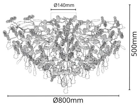 Krištáľový prisadený luster 12xG9/40W/230V chróm