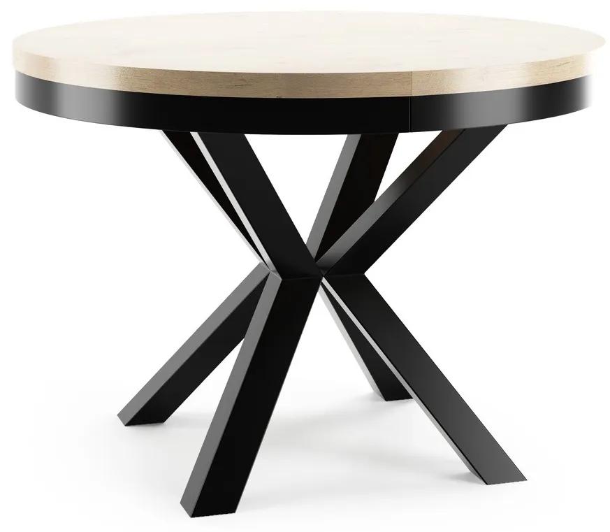 Okrúhly rozkladací jedálensky stôl PASI 120cm Kominácia stola: čierna matná - grafitové nohy