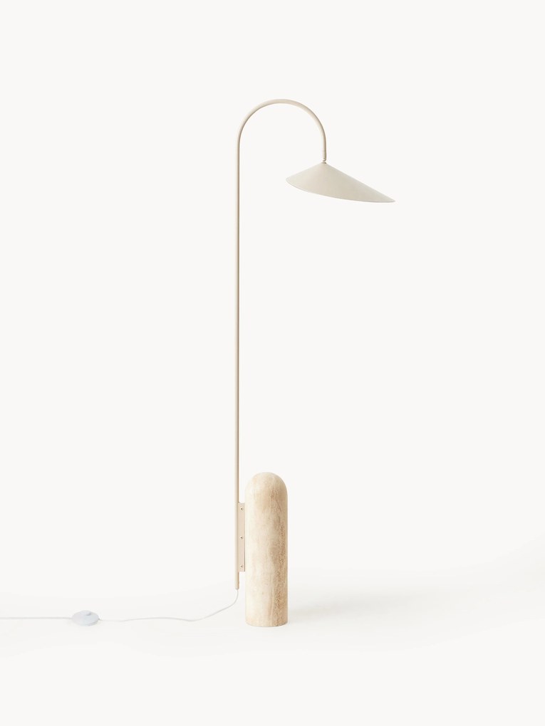 Stojacia lampa's travertínovou základňou Arum, nastaviteľná