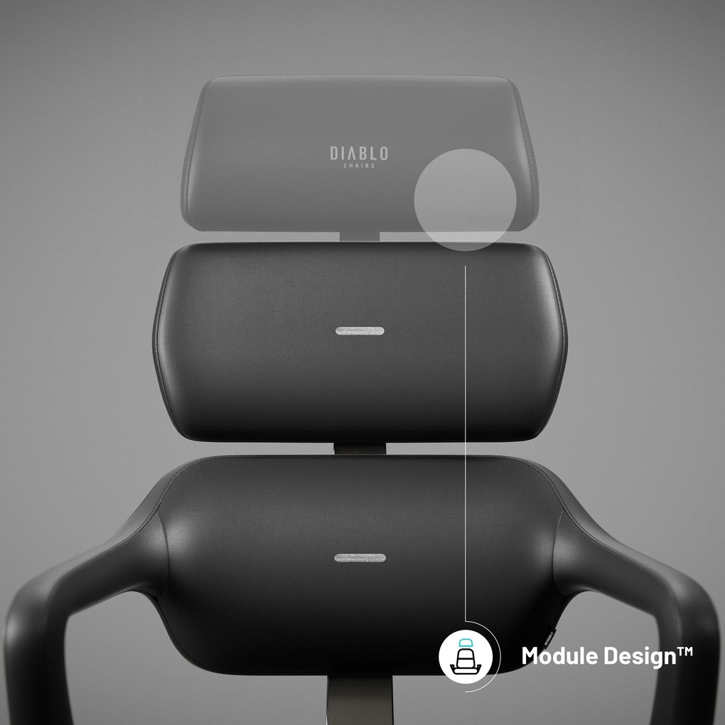Manažérske kancelárske kreslo čierne, ekokoža: Diablo V-Modular