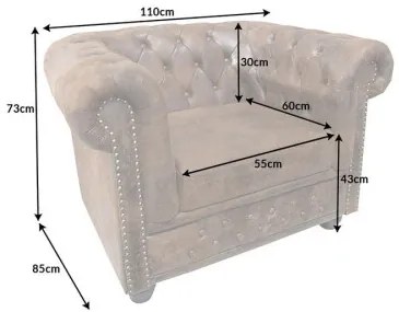 Kreslo 41448 Chesterfield Antique Čierna  - Komfort-nábytok