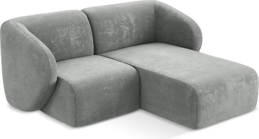 Sivá ženilková rohová pohovka (pravý roh/s leňoškou) Lani – Makamii