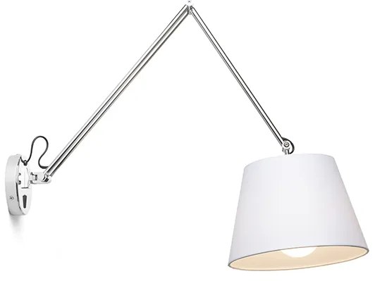 RENDL R12482 ASHLEY nástenná lampa, s ramenom biela chróm