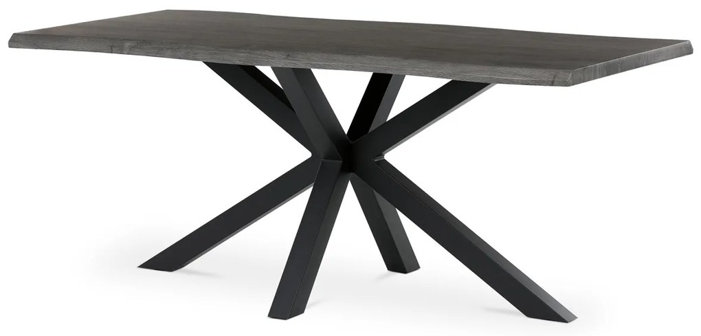 Autronic - Stůl jídelní, 180x90x75 cm, MDF deska, dekor šedý dub, kovová noha ve tvaru hvězdy, černý lak - HT-F4618 GREY AKCE