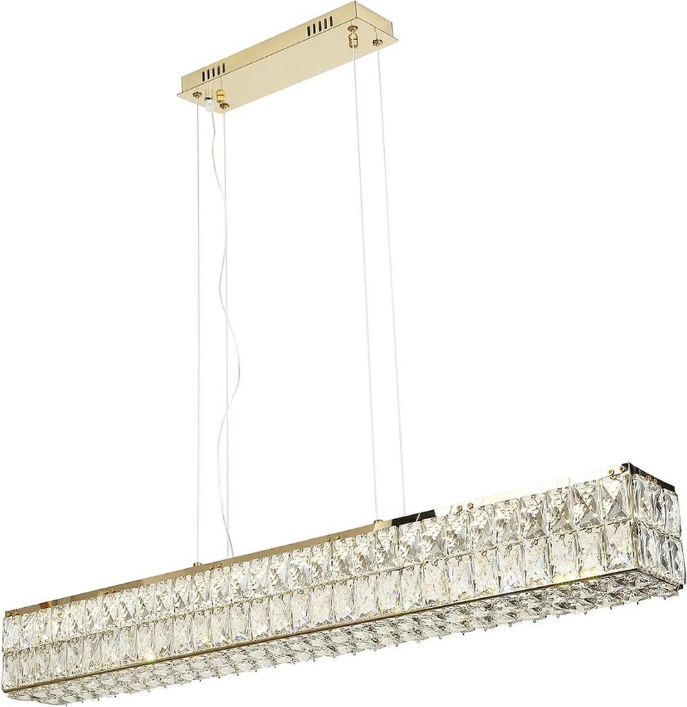 Toolight Toolight, LED krištáľové stropné svietidlo APP1566-CP, zlatá, OSW-06403