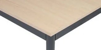 Stôl jedálenský, 1800 x 800 mm, tmavo sivá podnož, breza