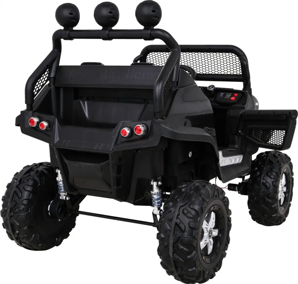 Ramiz Mercedes Benz Unimog elektrické autíčko pre deti čierne + terénny pohon 4x4