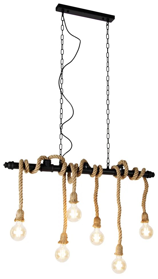 Inteligentné závesné svietidlo čierne 6-žiarovkové vrátane Wifi G95 - Plural