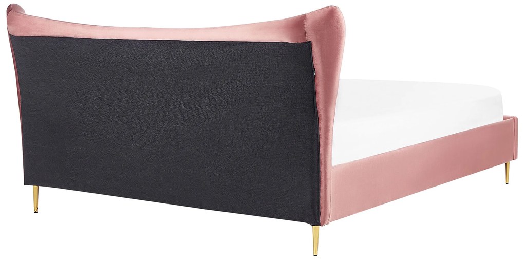 Zamatová posteľ 180 x 200 cm ružová CHALEIX Beliani