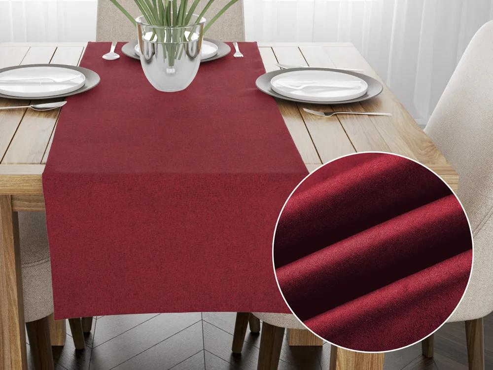 Biante Behúň na stôl/imitácia brúsenej kože Alcantara ALC-008 Vínovo červený 35x120 cm