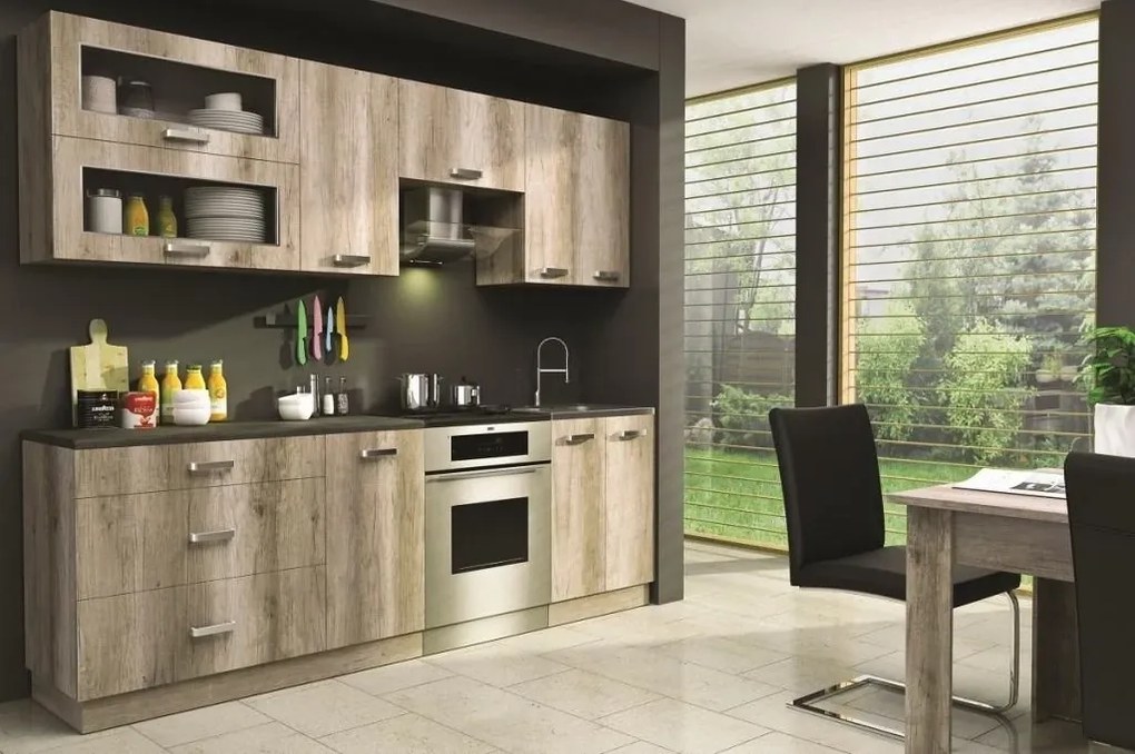 Kuchynská linka Country, country grey/doska  120 cm