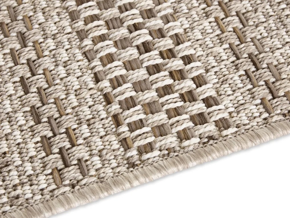 Kusový koberec Brave 103612 Natural Brown z kolekcie Elle – na von aj na doma, 80x150, béžová, chodba / predsieň, ELLE Decoration