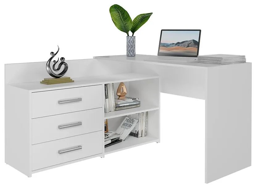 Rohový písací stôl  Dany Biela Antracit