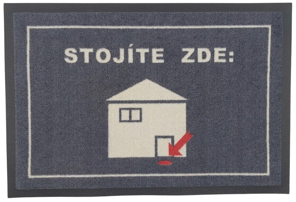 Rohožka GPS (Stojíte zde) 40x60 cm – na von aj na doma, 40x60, šedá, GDmats