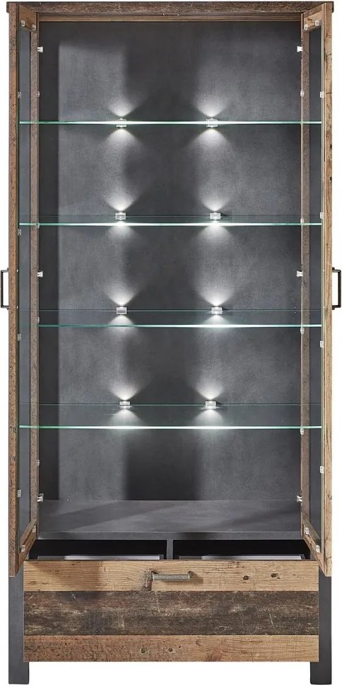 Široká vitrína Cardiff, s osvetlením