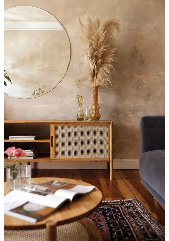 TV stolík z dubového dreva 204x64 cm Pola - The Beds