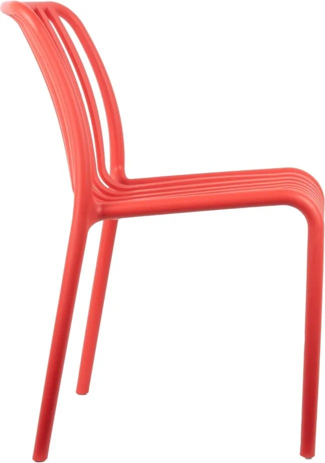 Svetločervená plastová jedálenská stolička Glee – Leitmotiv