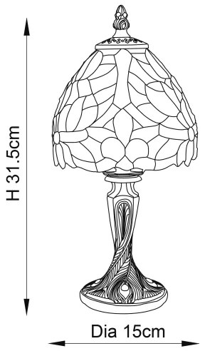 Endon 64331 - Stolová lampa Tiffany SYLVETTE 1xE14/40W/230V, priemer 15 cm