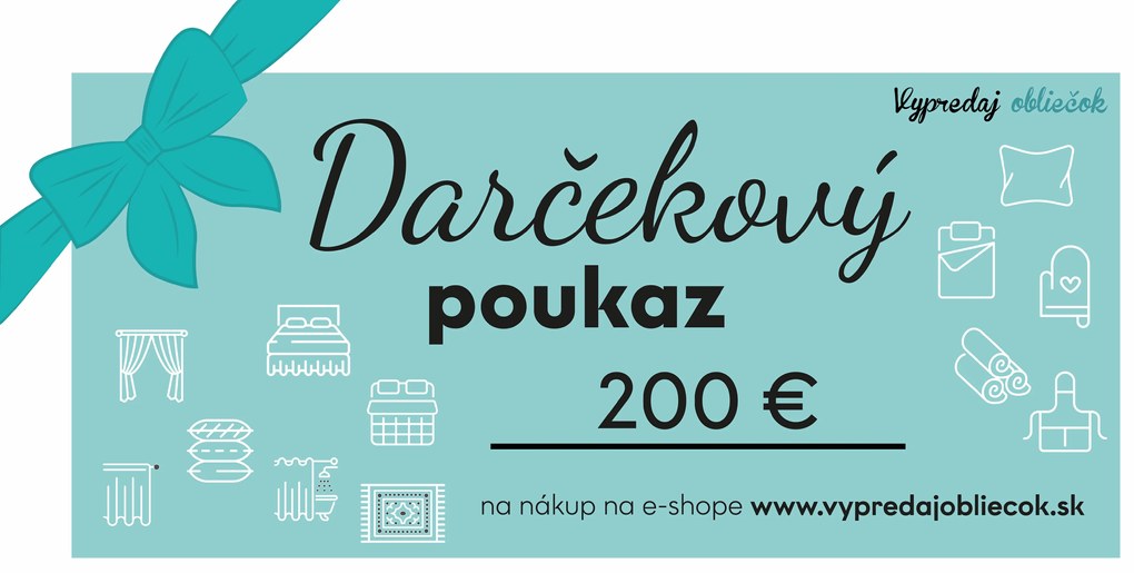 Darčekový poukaz na 200 € Forma poukazu: Elektronický