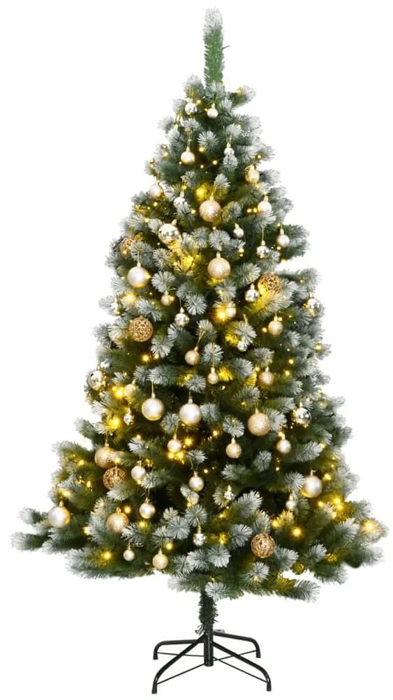 Umelý výklopný vianočný stromček 300 LED a sada gúľ 180 cm 3210363