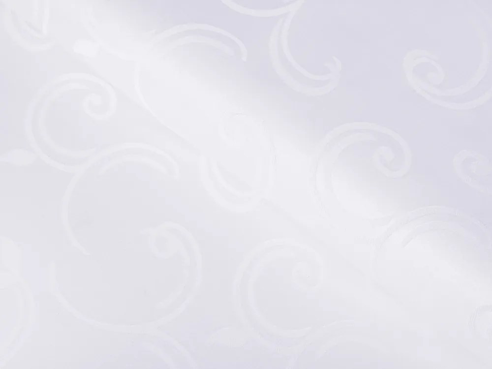 Biante Dekoračný záves TF-100 Biele ornamenty s lístkami 150x140 cm