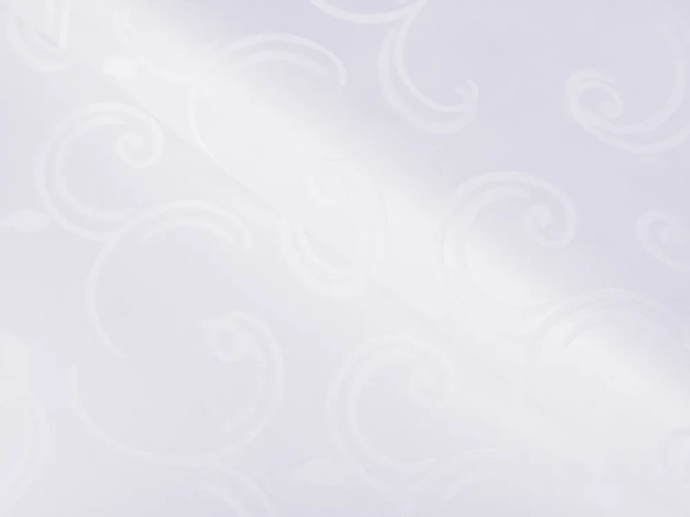 Biante Teflónový behúň na stôl TF-100 Biele ornamenty s lístkami 45x140 cm