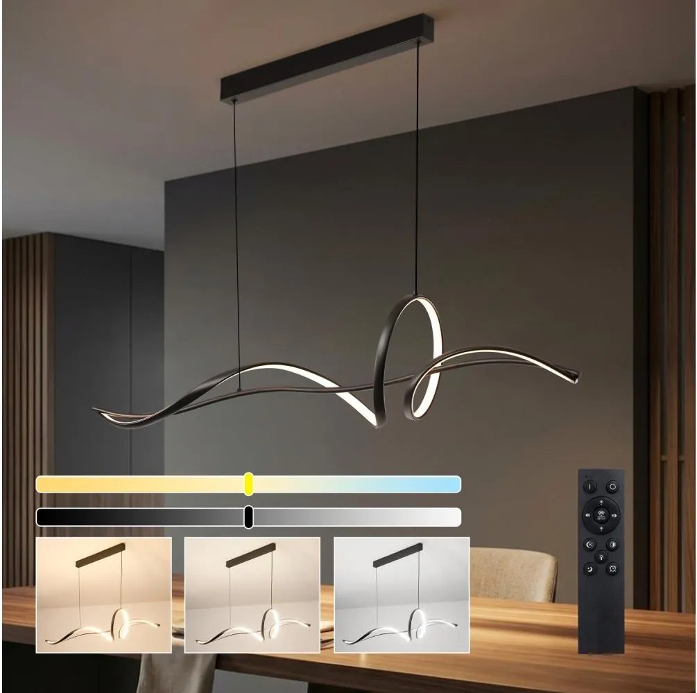 Brilagi - stmievateľný LED luster na lanku SIGNATURE LED/55W/230V 120x23 cm čierny + DO