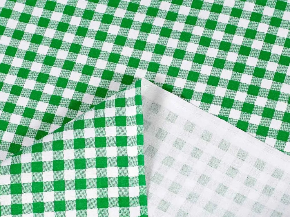 Biante Bavlnený záves Sandra SA-058 Zeleno-biele kocky 140x140 cm