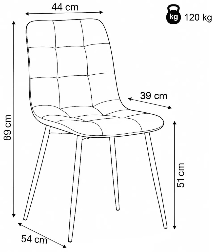 Súprava jedálenských stoličiek CT-281 GREY4, 4 ks