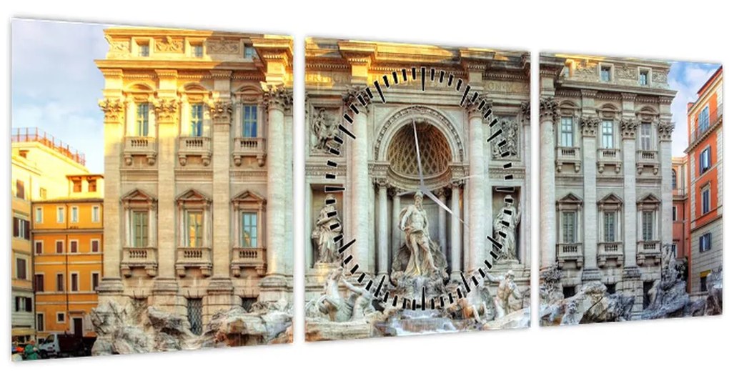 Obraz - Fontána di Trevi (s hodinami) (90x30 cm)