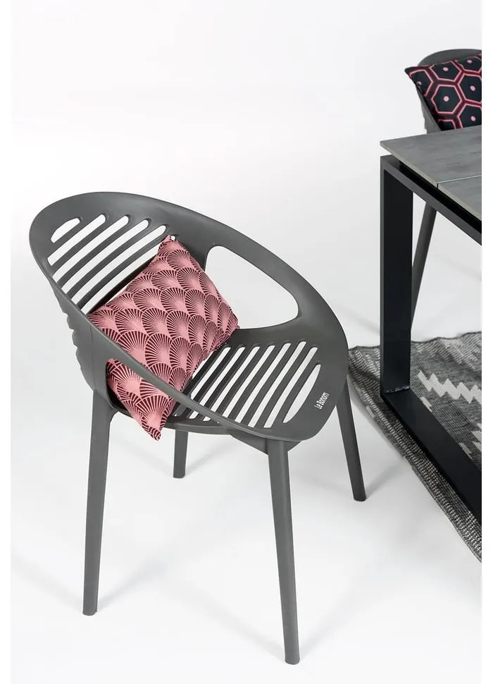 Sivá záhradná súprava nábytku so 6 stoličkami Le Bonom Joanna Strong