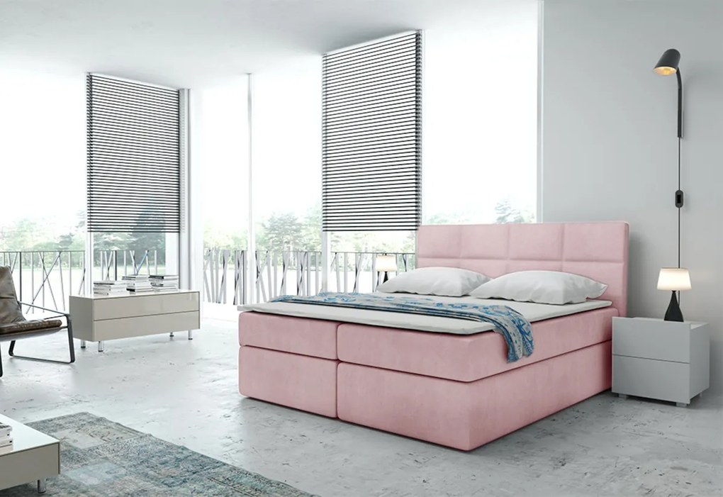 Čalúnená posteľ boxspring TYP 57, 140x200, trinity 08