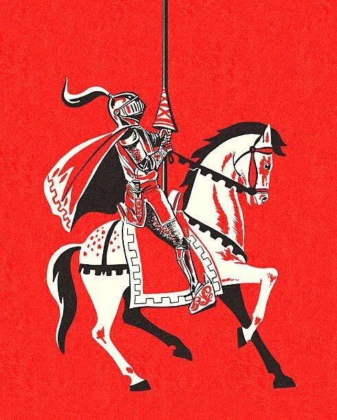 Ilustrácia Knight Riding a Horse, CSA Images