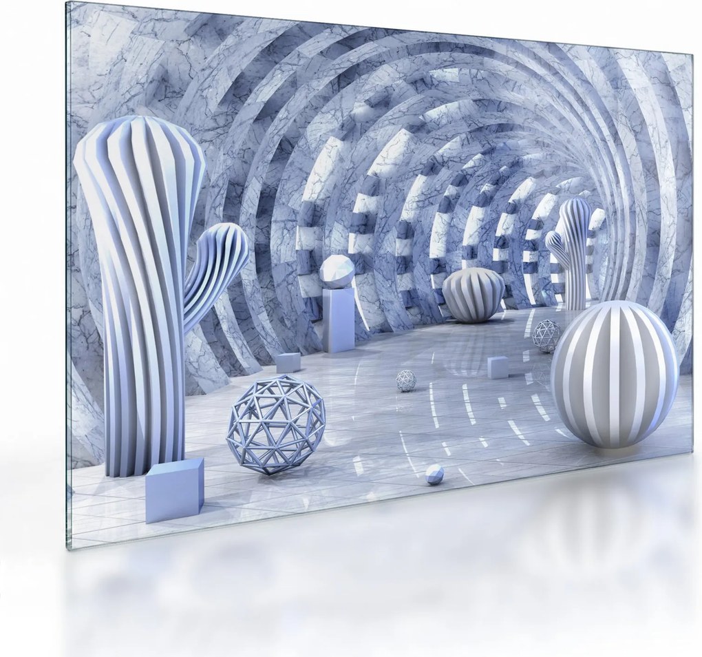 Sklenený obraz - 3D abstrakcia (70x50 cm)