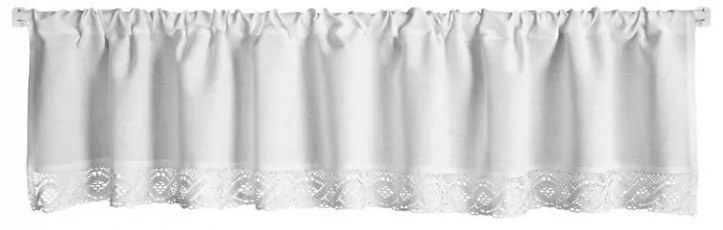 DECOREUM Záclona s čipkovým vzorom 150 cm x 30 cm biela 60% bavlna 40% polyester 98407