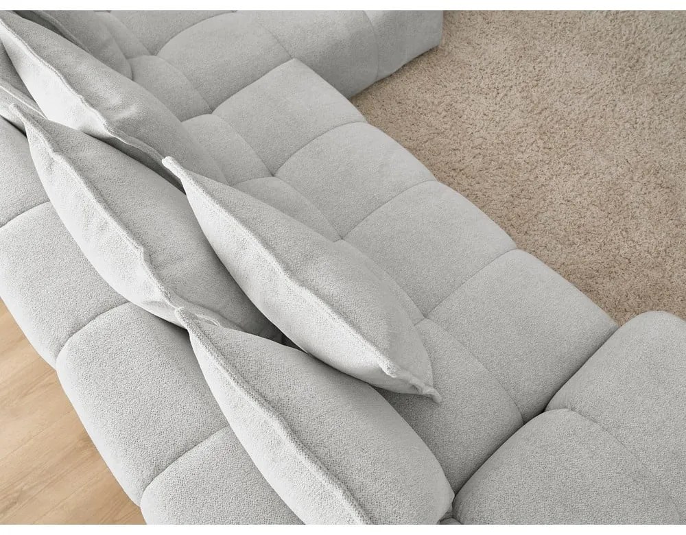 Svetlosivá ženilková rozkladacia/s úložným priestorom rohová pohovka (pravý roh/s leňoškou) Everest – Bobochic Paris