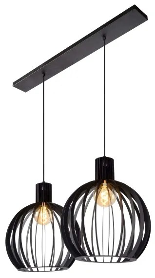 Lucide 73400/02/30 - Luster na lanku MIKAELA 2xE27/60W/230V čierna