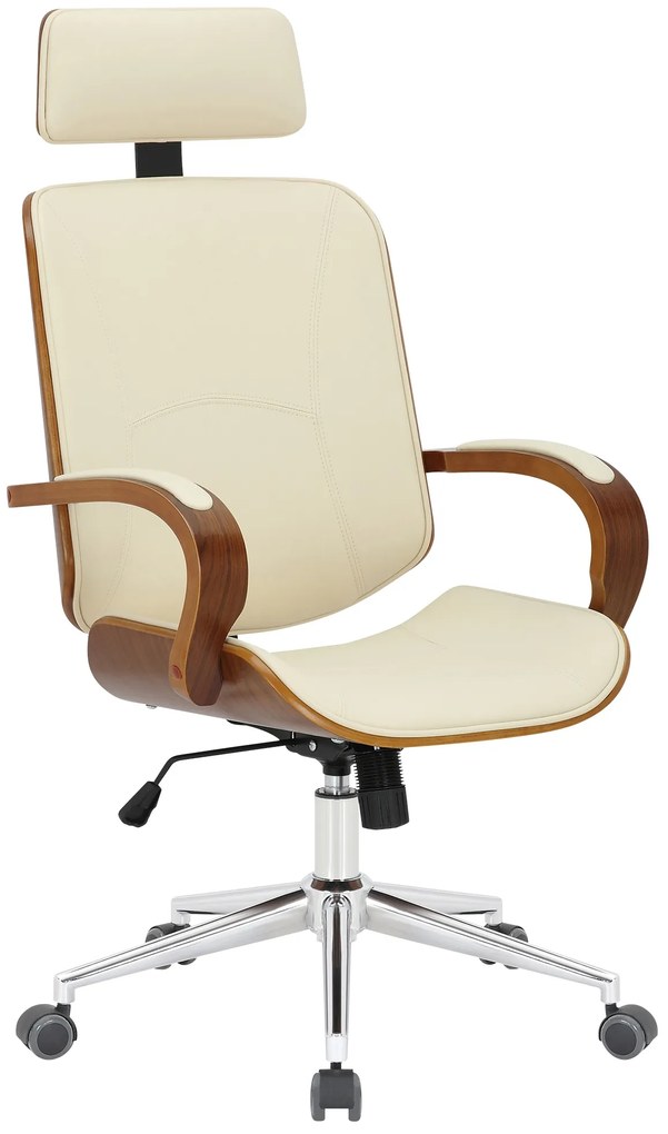 Design-Shop Kancelárska stolička Dayton - drevo orech - Krémová