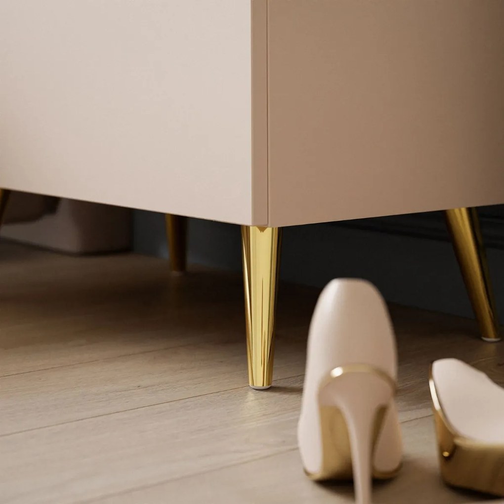 NOČNÝ STOLÍK MARION 2 KAŠMÍR ZLATÉ NOŽIČKY PUSH