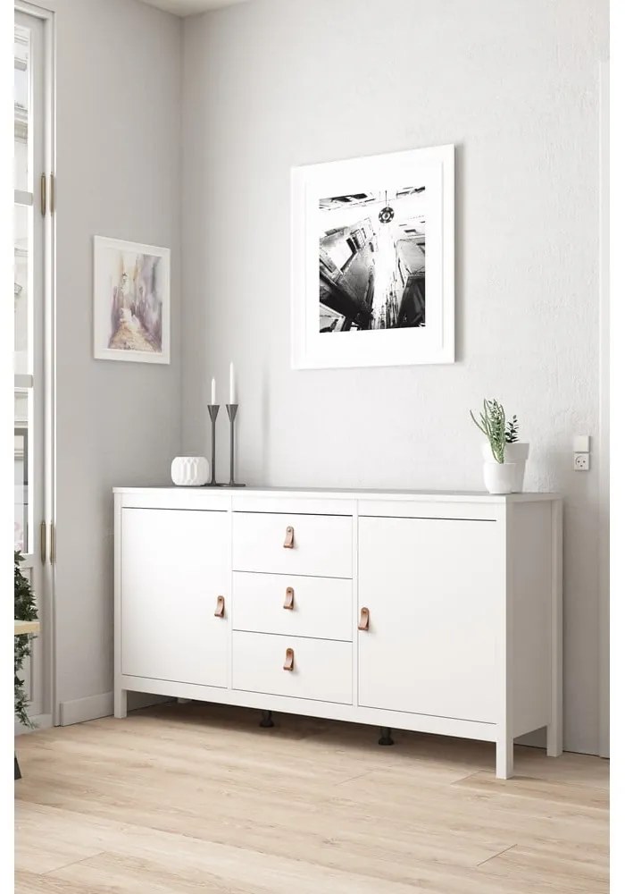 Biela nízka komoda 151x80 cm Madrid – Tvilum