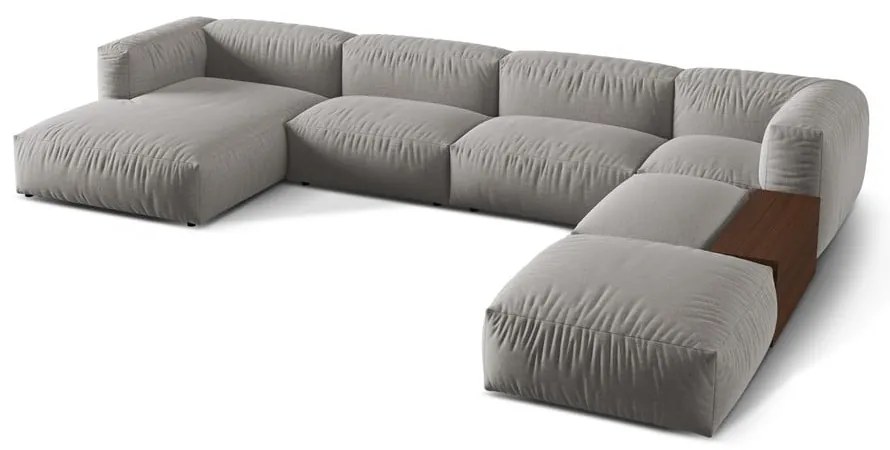 Svetlosivá modulárna rohová pohovka (pravý roh/do tvaru "U") Martina – Micadoni Home