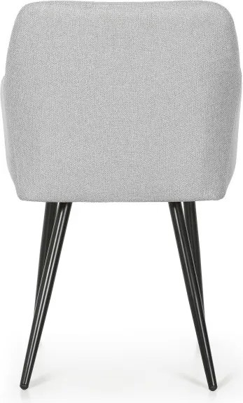 Sada šiestich jedálenských stoličiek LUXANO Lumos zamatové, svetlosivé / čierne nohy (6 ks)