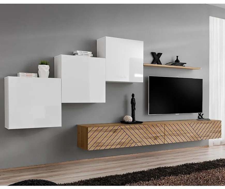 Obývacia Stena Switch X Line Biela/Wotan