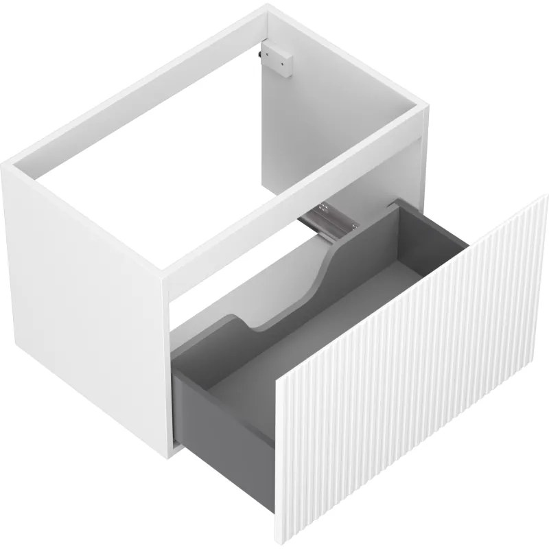 Mexen Rivel, kúpeľňová skrinka pod umývadlo 70 cm, 1 zásuvka, drážkovaná, biela matná, 91A20-07047-1-BF01