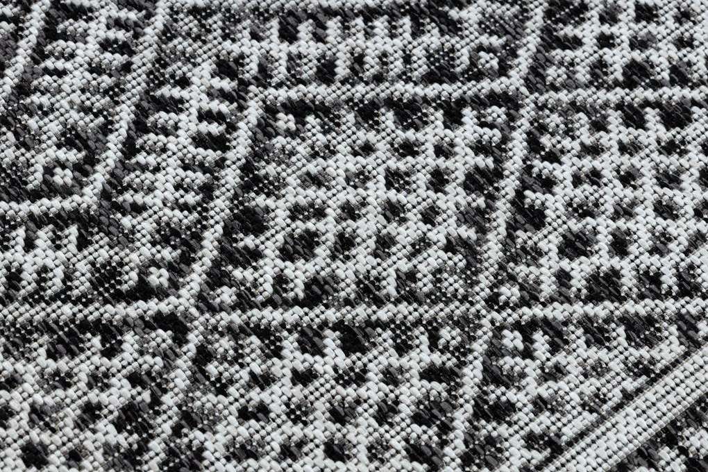 Koberec SISAL SION cikcak, diamanty BOHO 22168 čierny / ecru