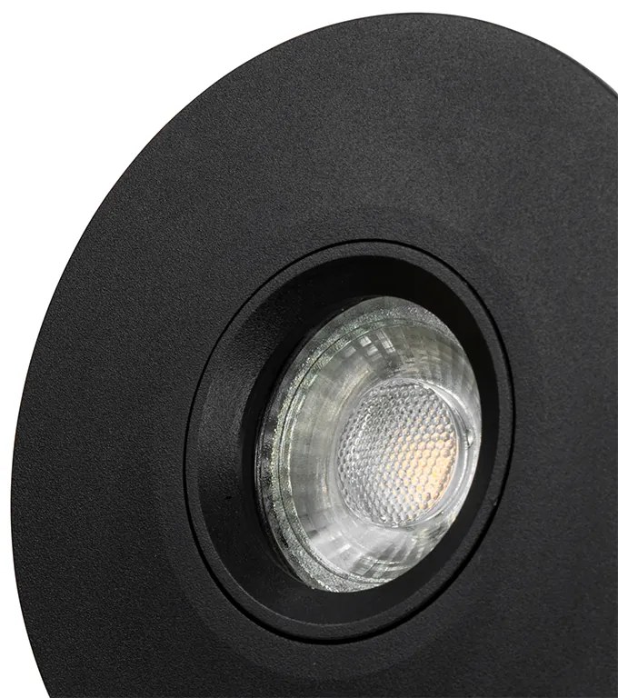 Sada 6 moderných zapustených bodových svietidiel čiernych 12 cm - Buco