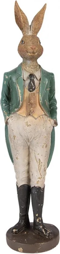 Decorative Figurine Rabbit 9x9x36 Cm Brown Plastic - 9*9*36 cm