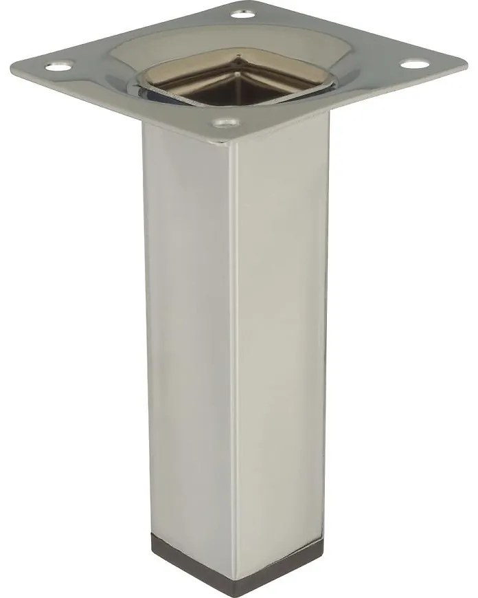 Štvorcová nábytková noha 10 cm chróm