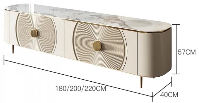 EXKLUZÍVNY TV STOLÍK LARKIN 200 cm